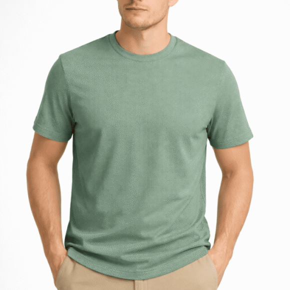 Camiseta Hombre Manga Corta Texturizada Silver Blue
