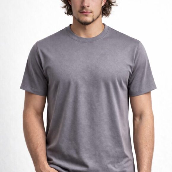 Polo Basico Comfort Hombre Gris Claro - Algodon Suave Manga Corta