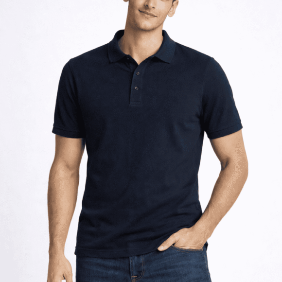 Polo Camisero Box Azul Marino Elgante