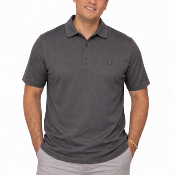 Polo Hombre Box Interlock Azul Marino